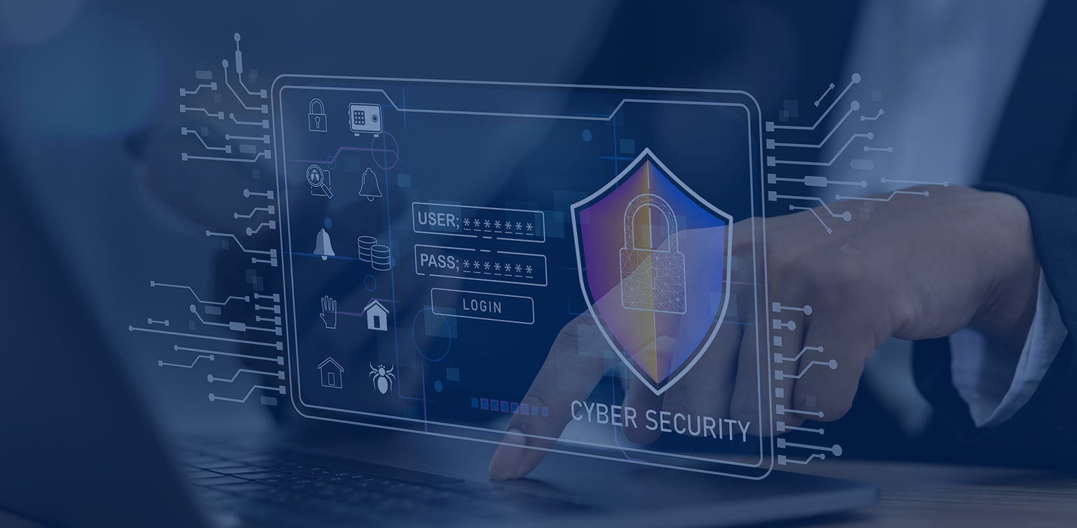 Person typing on computer and encountering a cybersecurity popup