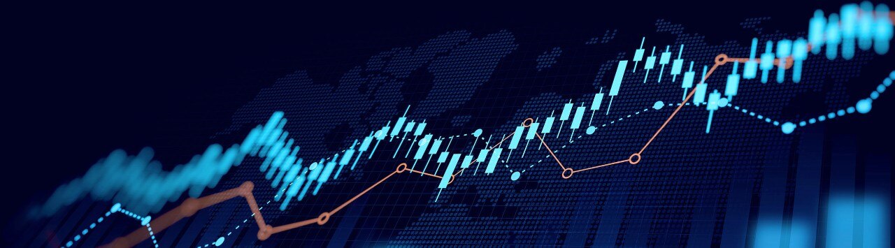 Digital display showing financial data