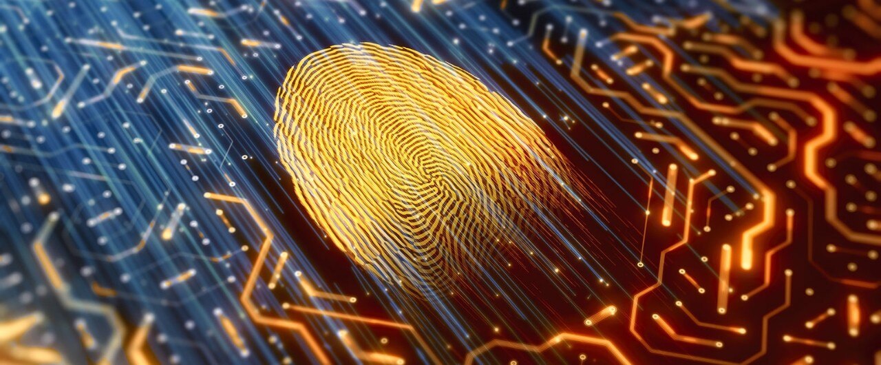 Thumbprint on digital identity scanner